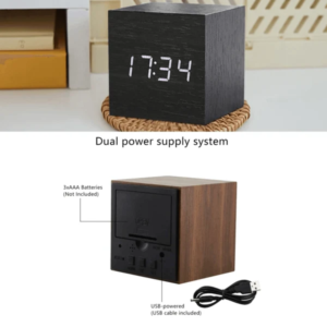 Digitale Holz-LED-Uhr Hover Image