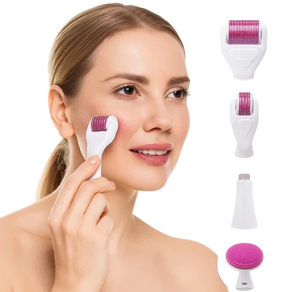 DermaGlow Mikronadel Derma Roller Set – Anti-Aging – Titan Nadeln – Hauspflege für Frauen