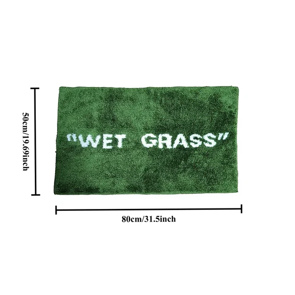 FreshLawn Comfort Mat – Trendy "Nasses Gras" Fußmatte in Grün mit weichem Plush