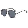 Damen Stylish geometrische Sonnenbrille mit edlem Metallrahmen