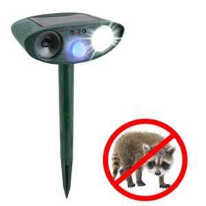 Waschbär Outdoor Ultrasonic Repeller - Solarbetriebener Ultrasonic Tier- und Schädlingabwehr - Befreien Sie sich innerhalb von 48 Stunden von Waschbären
