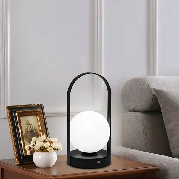AuraLicht Drahtlose Tischlampe – Wiederaufladbare & Edelstahl Design Lampe