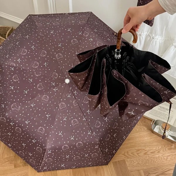 Damen Faltregenschirm mit elegantem Anhängerdesign