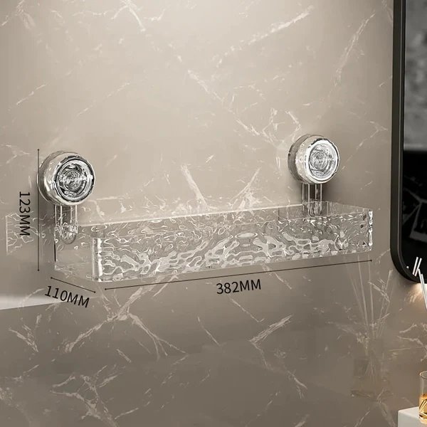 NordicGrip Wandregal – Bohrfreies, mit Saugnäpfen befestigtes Regal für Bad, Küche und Büro Hover Image