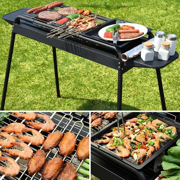 Höhenverstellbarer Outdoor-Grill Kohlegrill Herd Hover Image