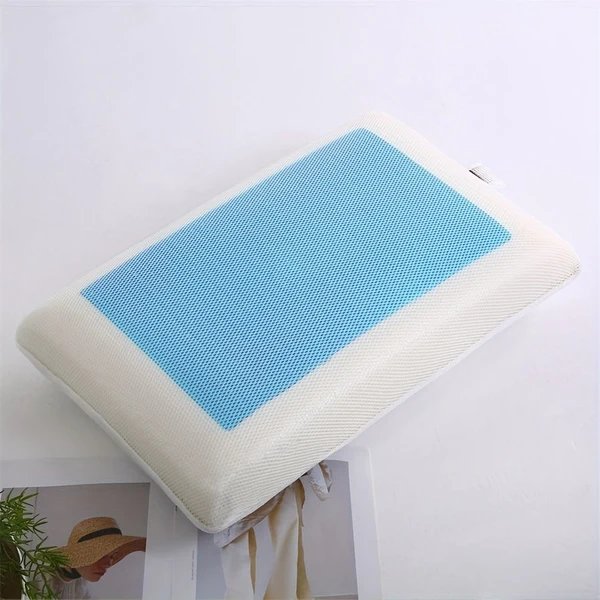 1pc ergonomisches Gedächtnisschaumkissen mit atmungsaktivem Netz und kühlendem Gelkern - Unterstützt Nacken und Rücken für komfortablen Schlaf Hover Image