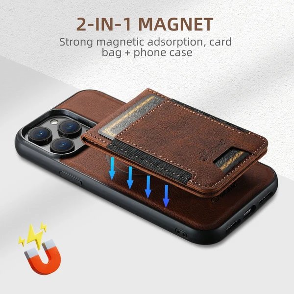 Lederhandyhülle mit Kartenhalter und MagSafe-Kompatibilität