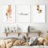 Süße Giraffe Traum Aquarell - Leinwand Wandkunst Druck