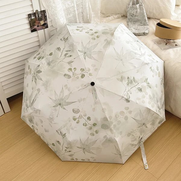 Damen Faltbarer Regenschirm mit elegantem botanischem Muster