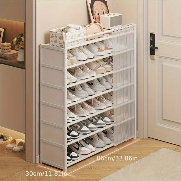 Zusammenklappbares Schuhregal mit Staubschutz 4–7 Ebenen Hover Image