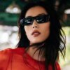 Damen Modische rechteckige Sonnenbrille im modernen Design