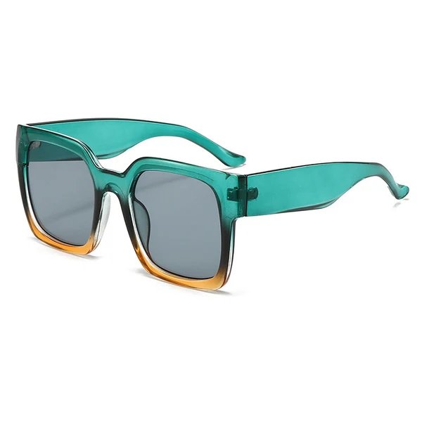Damen quadratische Sonnenbrille mit stylischem Transparentrahmen und sanften Farbverlauf