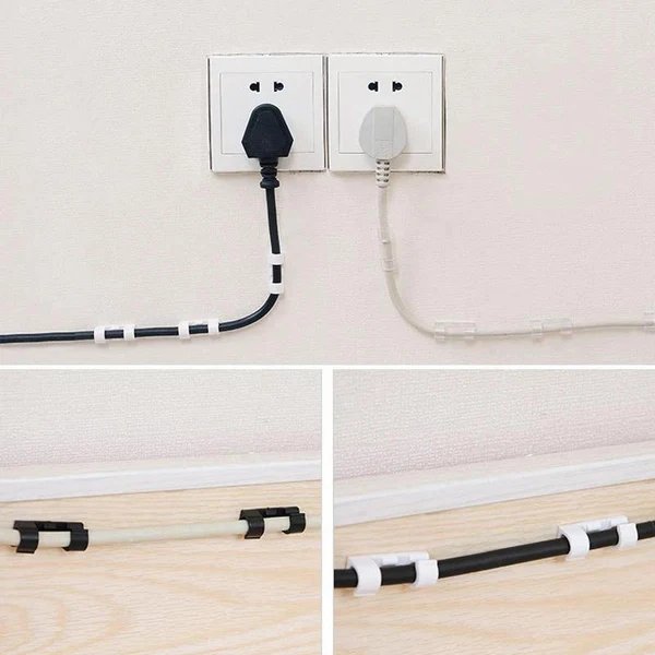 Selbstklebende Draht-/Kabelclips aus Kunststoff