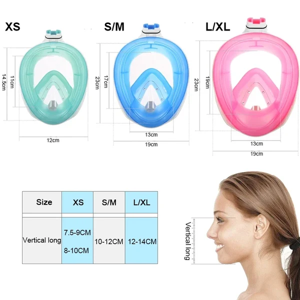 Oceanavue Schnorchelmaske | 180° Vollgesichtsmaske | Beschlagfrei & auslaufsicher | Für Kinder & Erwachsene Hover Image