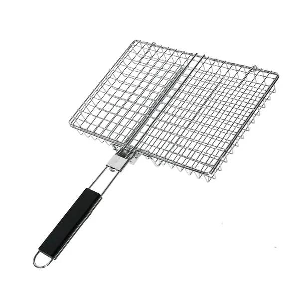 Faltbarer Grillkorb mit Holzgriff Außen Camping BBQ Rack