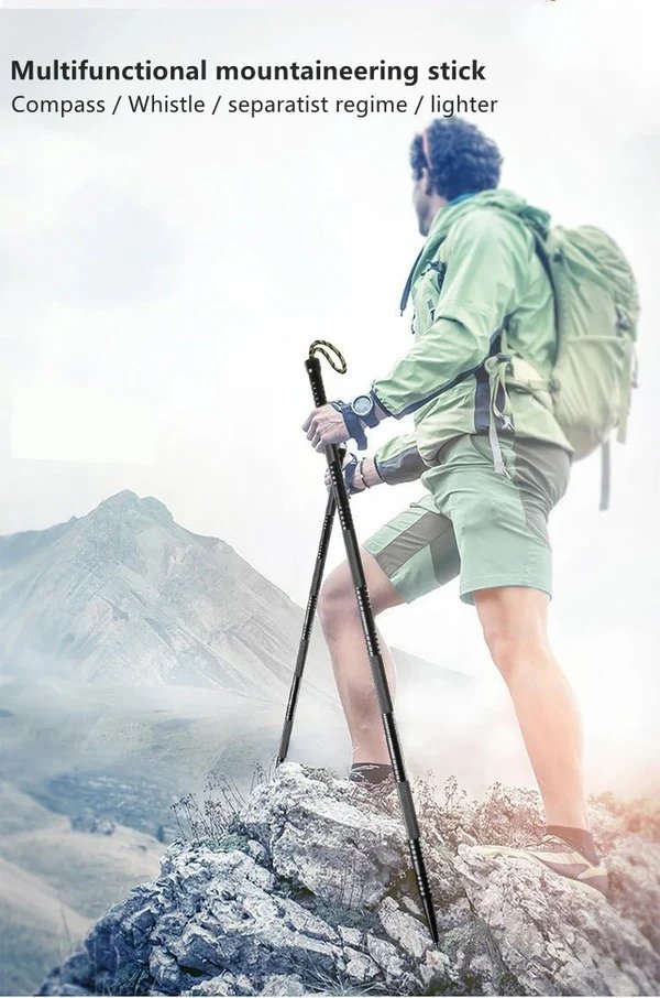Trailforce – Multifunktionaler taktischer Wanderstock für Überleben und Abenteuer Hover Image