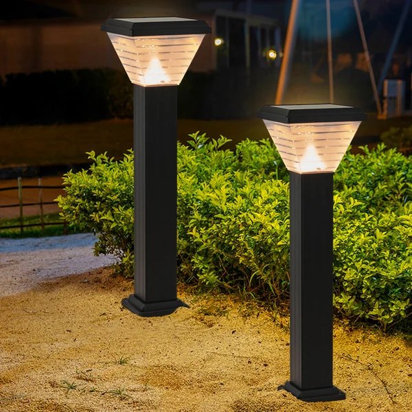 Moderner Minimalistischer Quadratischer Zylinder Solar Wasserdichter ABS PC LED Außenleuchte Für Garten