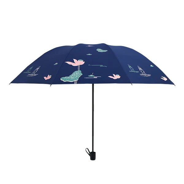 Damen Faltbarer Regenschirm mit floralen Akzenten