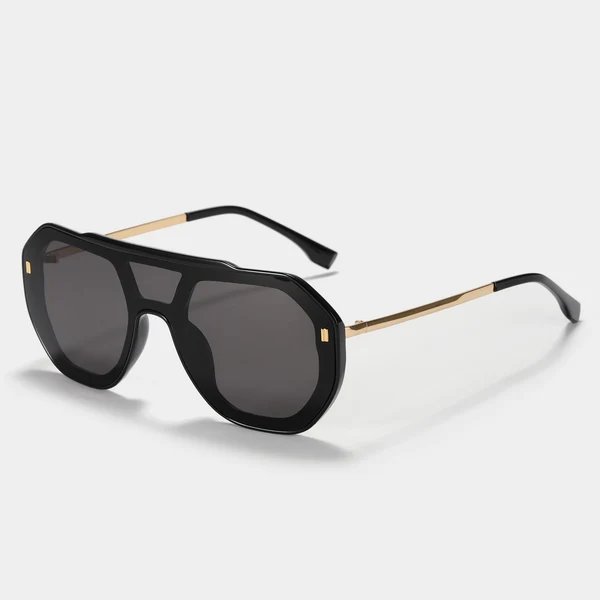 Damen oversized geometrische Sonnenbrille mit elegantem Rahmen