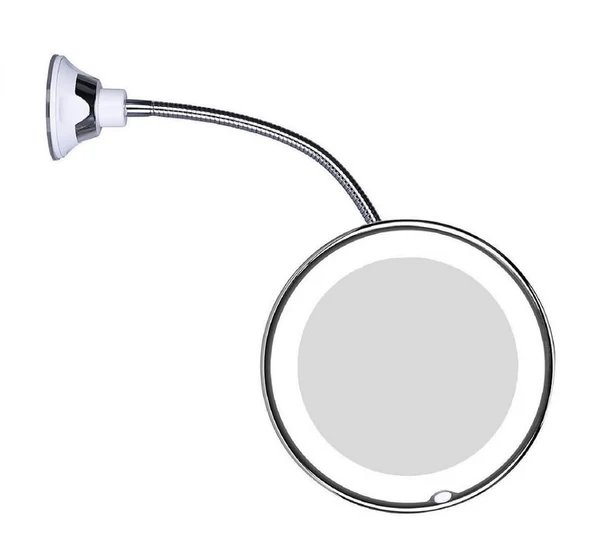 LED-Vergrößerungsspiegel mit flexiblem Schwanenhals | 10-fache Vergrößerung | Tageslicht-LED | Kosmetikspiegel