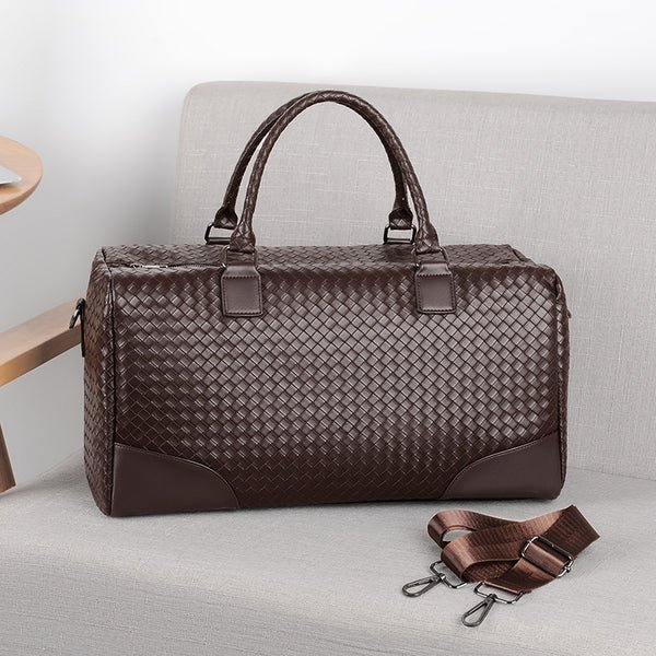 Woven Leather Travel Duffel