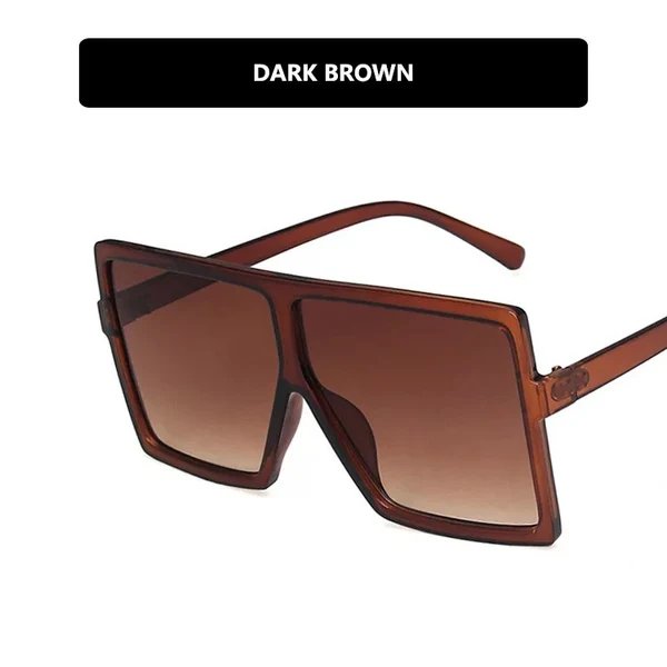 Damen moderne oversized Sonnenbrille mit transparentem Rahmen und stilvollen Gläsern