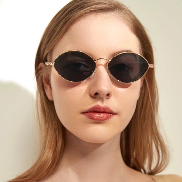 Damen modische runde Sonnenbrille mit luxuriösen Akzenten