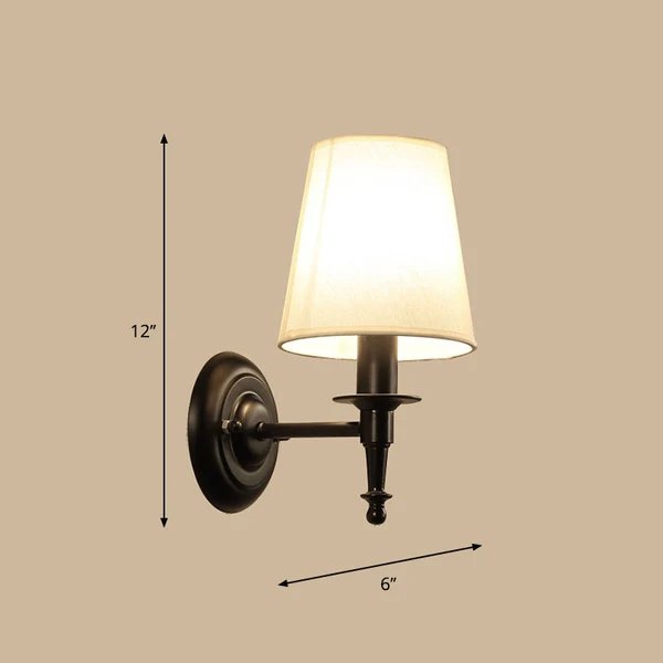 Einzelne Wandmontage Licht Minimalismus Konisch Trommel Stoff Wandbeleuchtung für Korridor