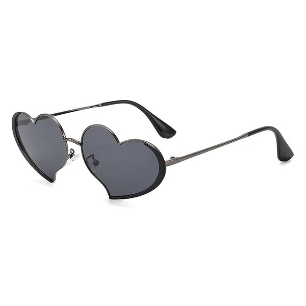 Damen Herzförmige Sonnenbrille mit glamourösem Rahmen