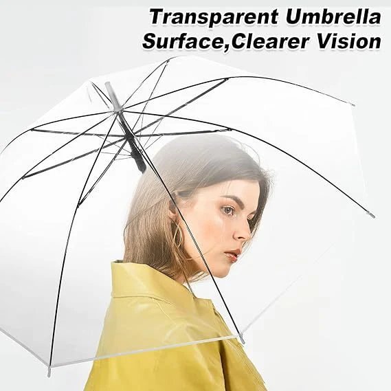 Damen Transparenter Regenschirm mit elegantem Design Hover Image