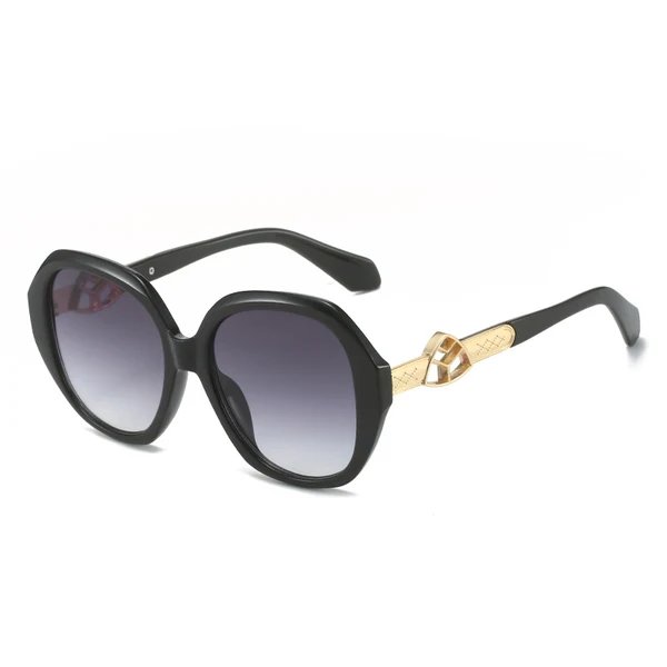 Damen Oversized Sonnenbrille mit goldenen Akzenten