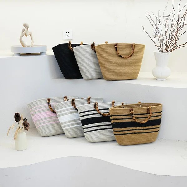 Damen Tragetasche mit elegantem geflochtenem Griff