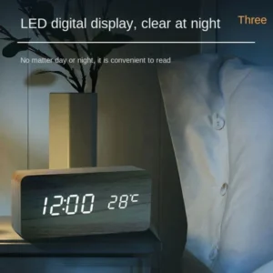 Holz LED Smart Wecker für Schlafzimmer Hover Image