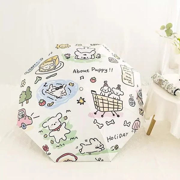 Damen Automatischer Mini-Regenschirm mit lebendigem Tiermotiv Hover Image