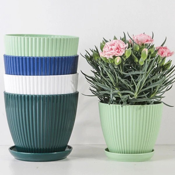 Home Garden Pflanzentopf mit Unterteller - Modernes Kunststoffdesign
