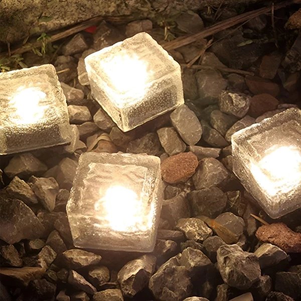 Quadratische kreative Eisblock-LED wasserdicht intelligente Solar-Außenbeleuchtung