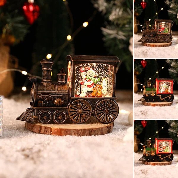 Weihnachtskristall schwebender Schneezug Licht Hover Image