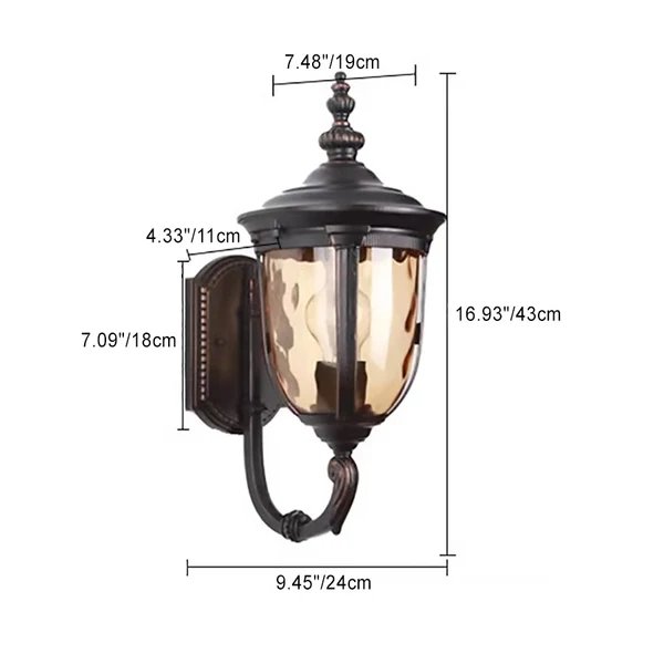 Zeitgenössische Nordische Jar Aluminium Glas 1-Licht Wand Scone Lampe Für Außenpatio Hover Image