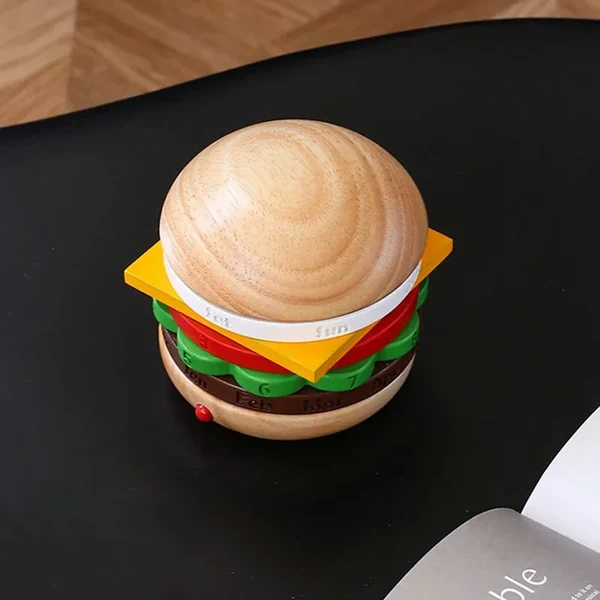 Rotierender Holz-Hamburger Dekorationskalender