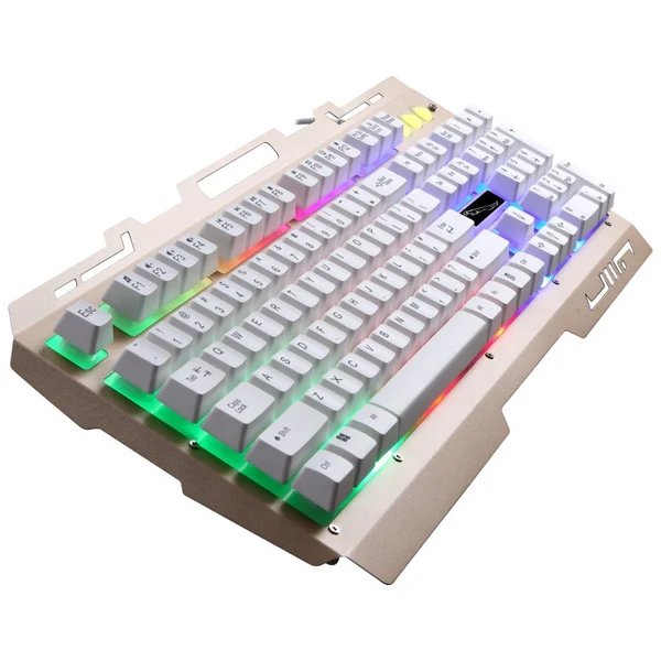 RGB-hintergrundbeleuchtete mechanische Gaming-Tastatur mit Smartphone-Halter