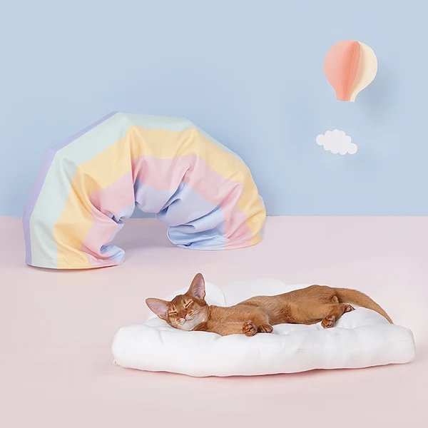 Candy Cloud Katzen-Tunnel – Weich, Gemütlich und Verspielt Hover Image