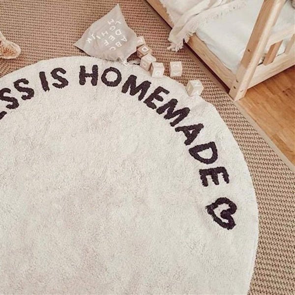 Weißer runder Teppich – Stilvoller Teppich für Kinderzimmer & Wohnzimmer, ideal für modernes Design