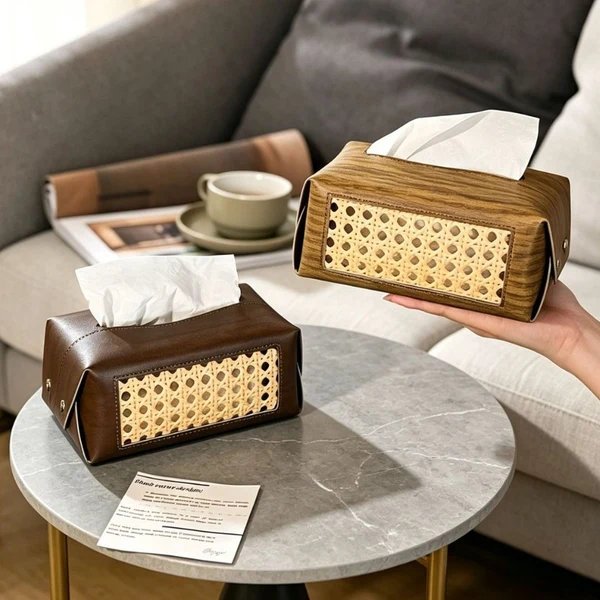 Dekorativer Rattan Muster Papiertaschenhalter