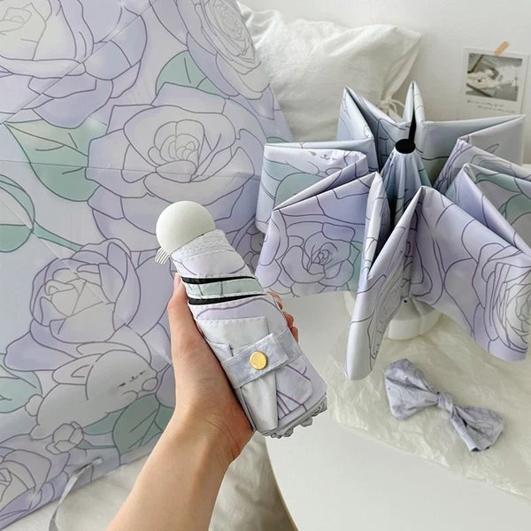 Damen Faltbarer Regenschirm mit floralem Minimalismus Hover Image