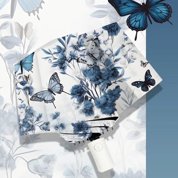 Damen eleganter Regenschirm mit floralen Design