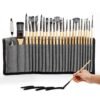 Pinselset 24-teilig mit Rollmappe und Malmesser