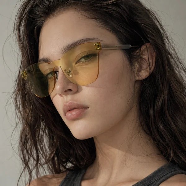 Damen Modesonnenbrille mit einzigartigem transparenten Rahmen