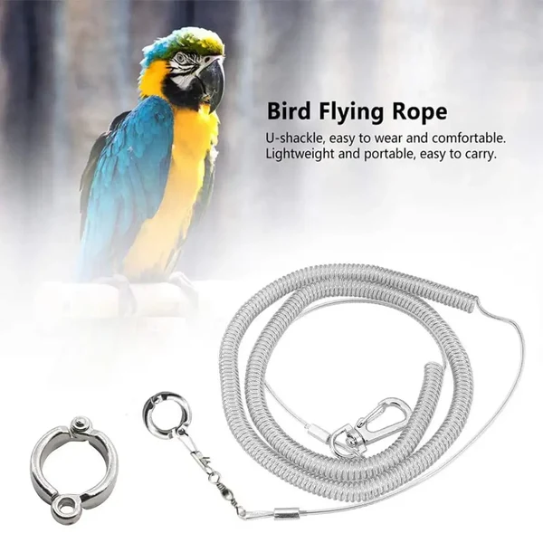 3M/6M Papagei Vogel Flugtrainingsleine Ultraleicht Flexibles Seil Anti-Biss mit Beinschlaufe Geschirr Vogel Trainingsseil Außen Hover Image