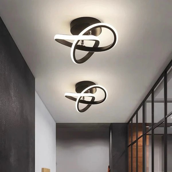Deckenleuchte mit LED-Beleuchtung, schwarzem Metallrahmen