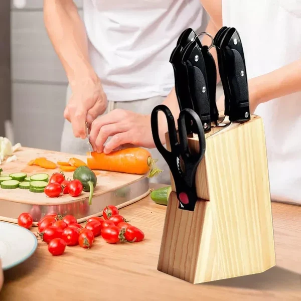 7-tlg. Messer Set mit Holzständer